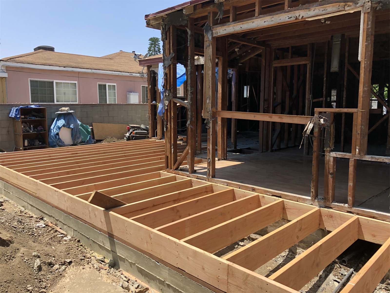 Framing and structural work by New Cali Construction