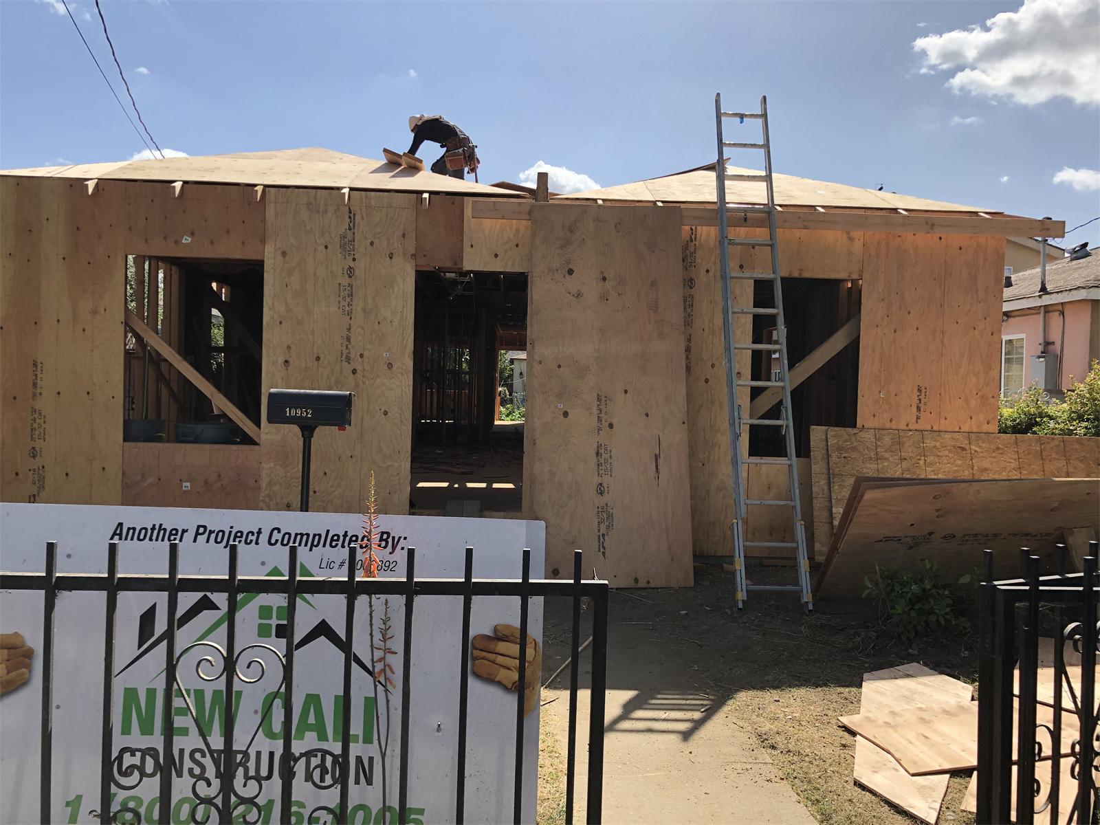 Structural framing on a New Cali Construction build